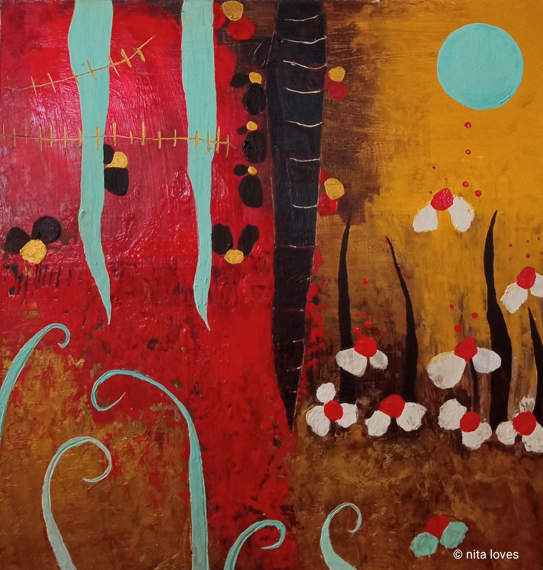 Moon garden ( 42 x 40 cm)