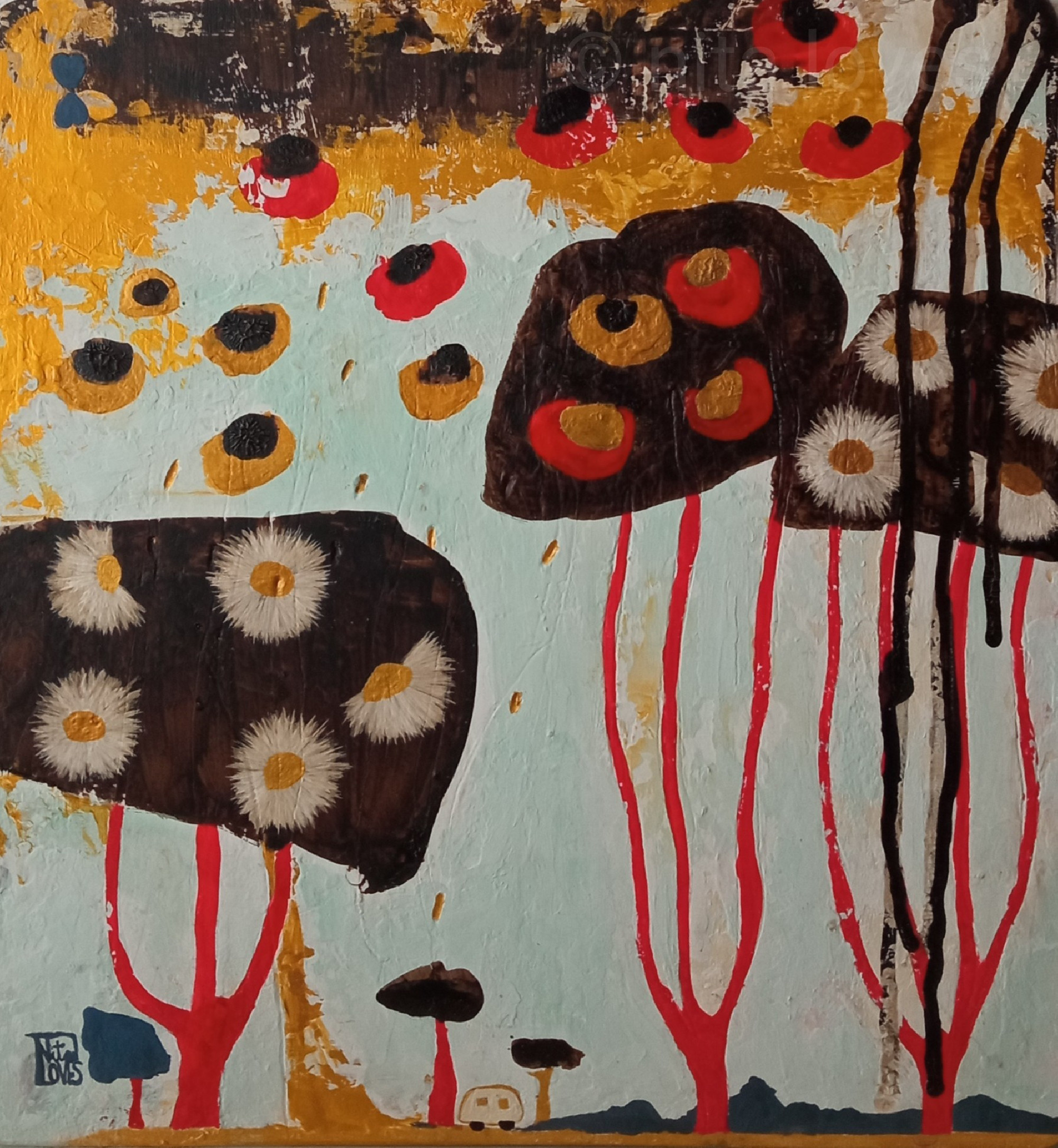 Dreams from Nita's Caravan. (36 x 38 cm)