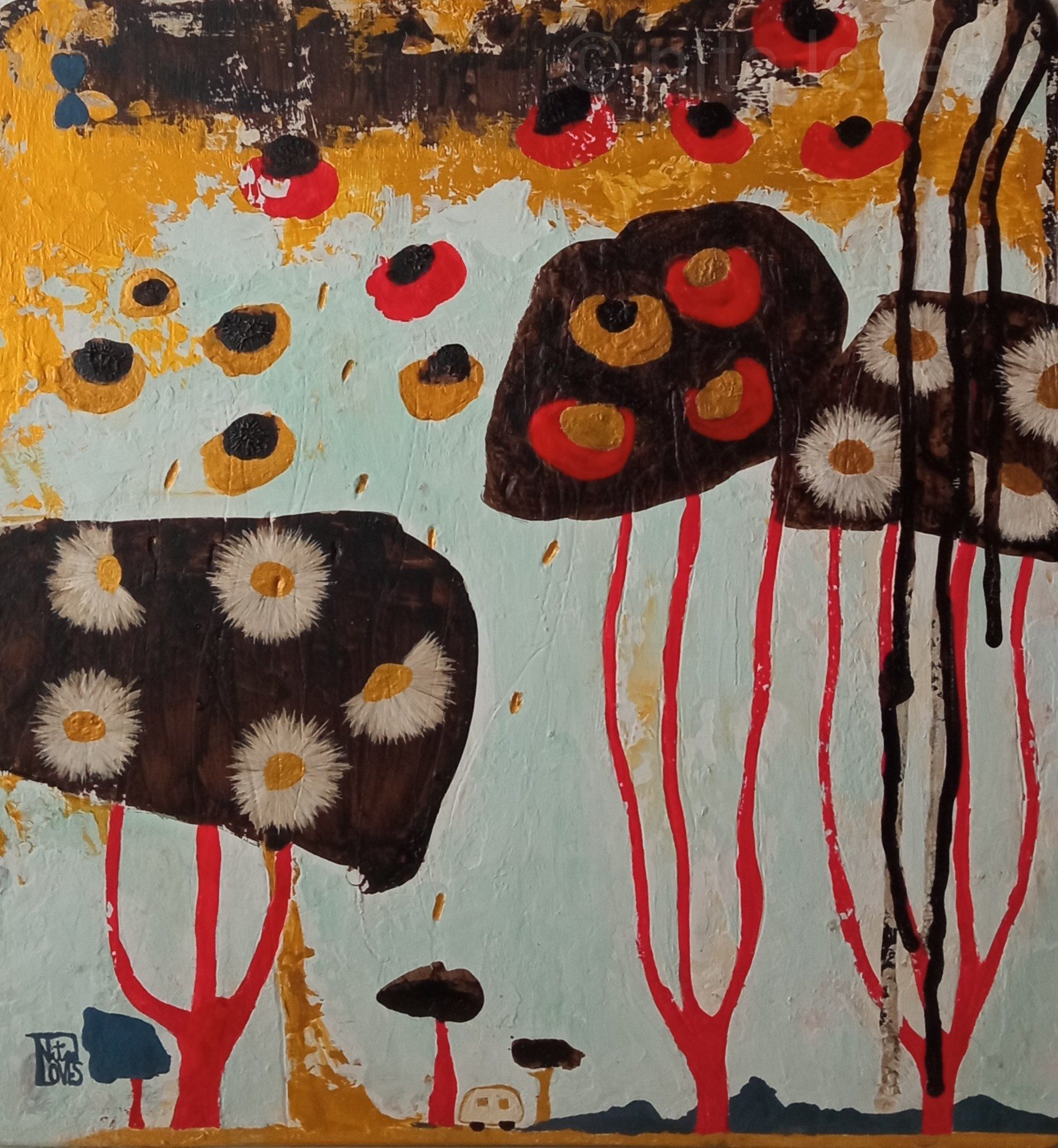Dreams from Nita's Caravan. (36 x 38 cm)