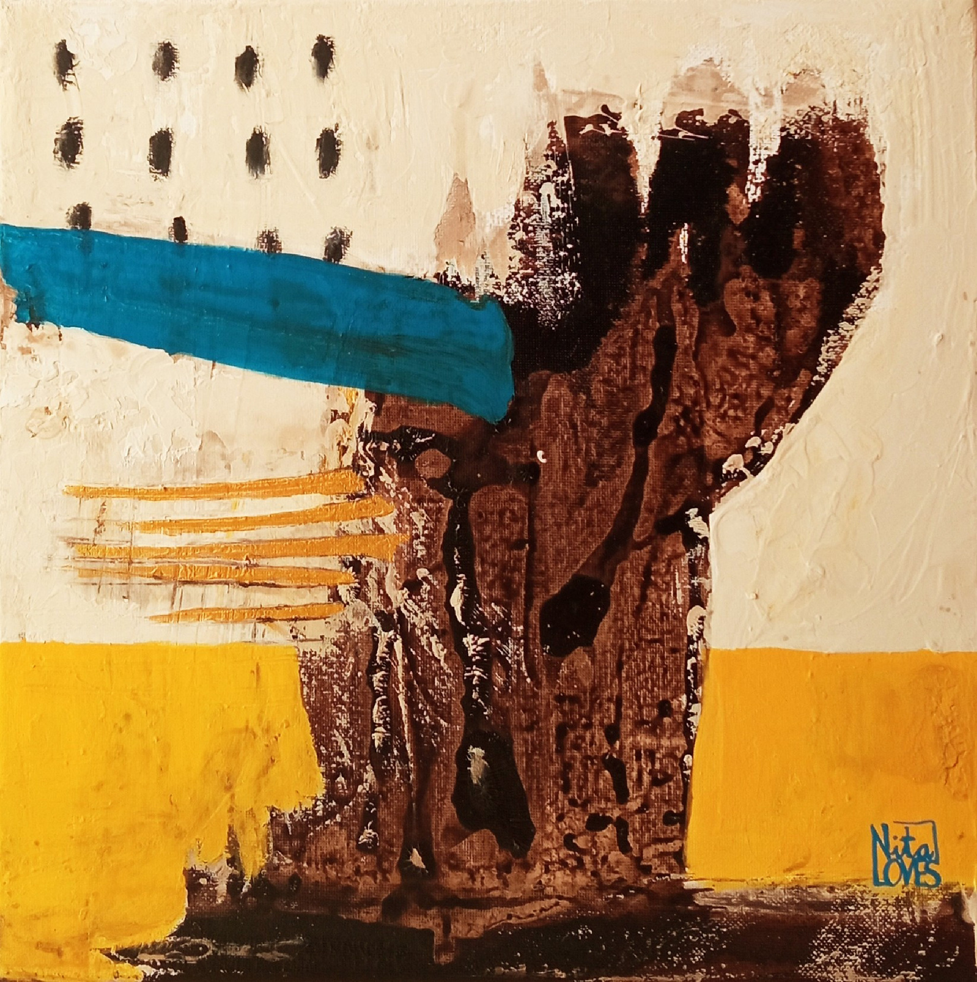 The tree that wanted to be blue, and got it. ( 30 x 30 cm)